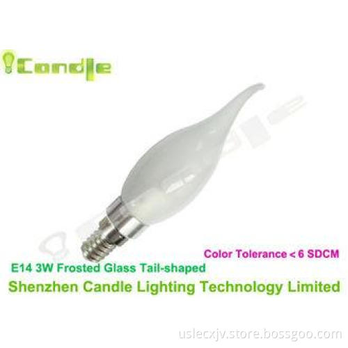 Elegant Design Popular3w E14 360 Led Bulb Candle Frosted Gl